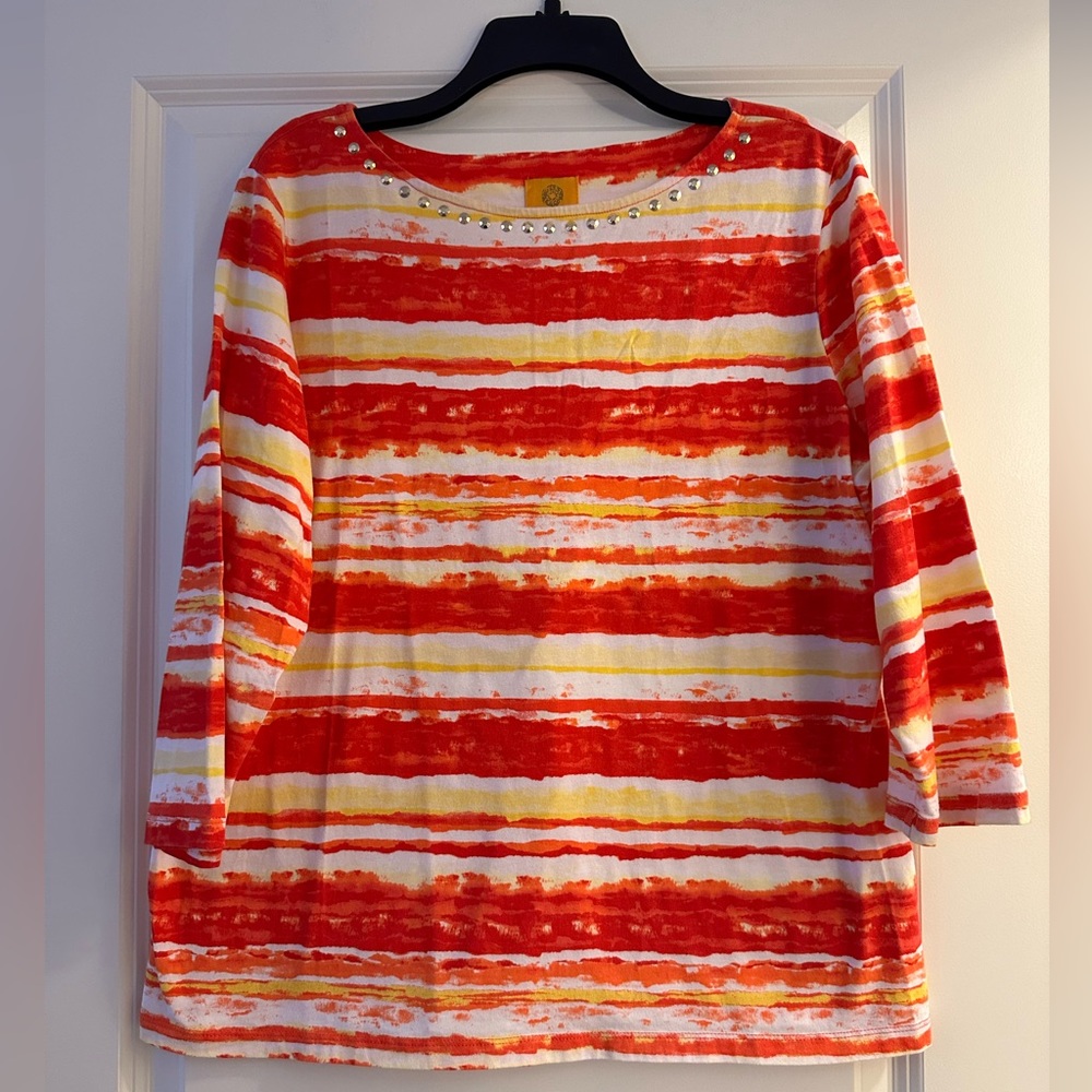 Ruby Rd 3/4 sleeve top - Picture 2 of 2
